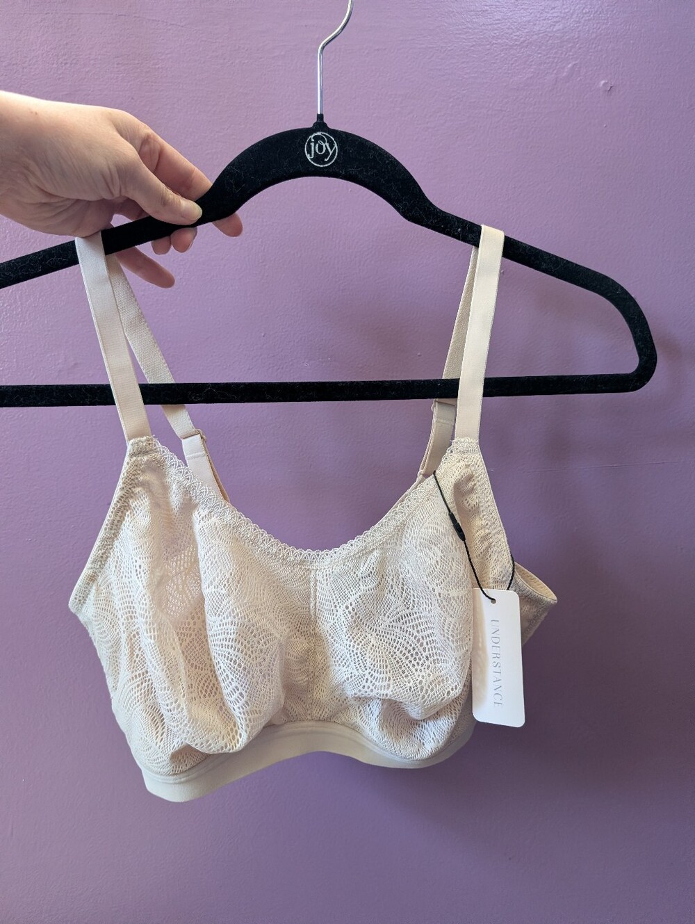 NWT Understance Soft Lace Wireless Bralette Cream 32DDD / 32E - Picture 2 of 6
